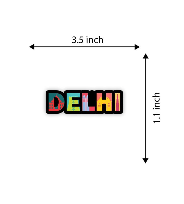 Delhi Fridge Magnet for Home Kitchen & Office Decor | Indian Souvenir Fridge Magnet | Refrigerator Door Decor Sticker
